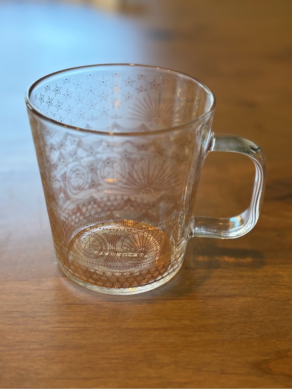 Starbucks 2017 Golden Sea Pattern Anniversary Collection Coffee Glass Mug